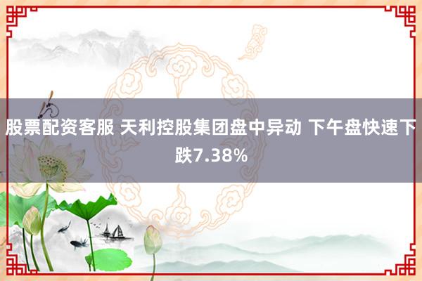 股票配资客服 天利控股集团盘中异动 下午盘快速下跌7.38%