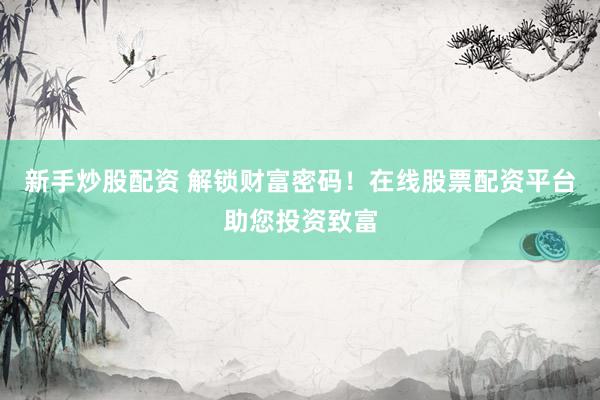 新手炒股配资 解锁财富密码！在线股票配资平台助您投资致富